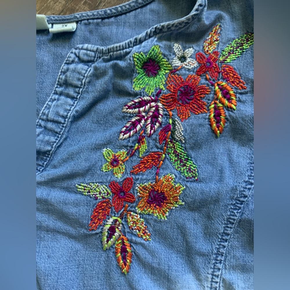 Westbound Blue Blouse with Floral Embroidery - Picture 3 of 10